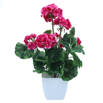Pelargonia w doniczce sztuczny kwiat Malinowy