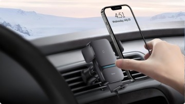 АВТОМОБИЛЬНЫЙ ДЕРЖАТЕЛЬ ДЛЯ ТЕЛЕФОНА BASEUS Qi 15W БЫСТРОЕ ИНДУКЦИОННОЕ ЗАРЯДНОЕ УСТРОЙСТВО