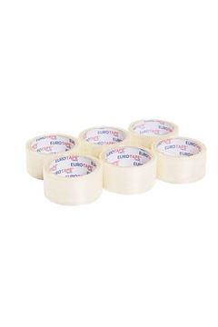 6x Taśma pakowa akryl basic transp EUROTAPE 48/45m