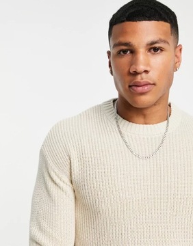 JACK JONES SWETER MĘSKI BEŻOWY KLASYCZNY M 1VAM