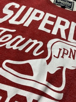 Superdry Super DRY REAL JAPAN/ORYGINALNY czerwony T SHIRT rozmiar L