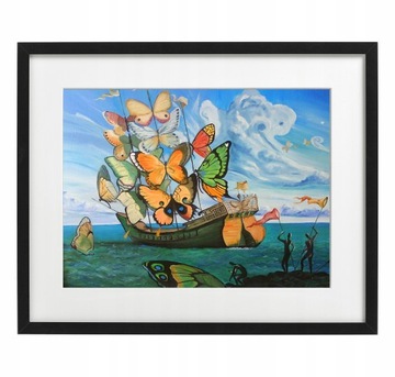 Salvador Dali - Statek motyli plakat w ramie super
