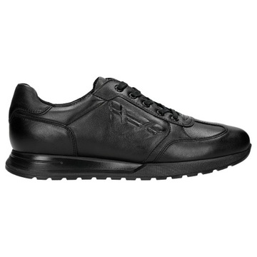 Półbuty męskie Wojas czarne sneakersy z tłoczonym logo r.45