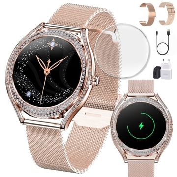 ELEGANCKI DAMSKI SMARTWATCH AMOLED ROSEGOLD