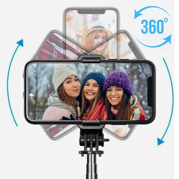 ШТАТИВ ДЛЯ СЕЛФИ-ПАЛКИ ШТАТИВ С ПУЛЬТОМ ПУЛЬТА С ЛАМПОЙ BLUETOOTH 360°