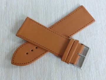 PASEK DO ZEGARKA MĘSKI DAMSKI 30 MM, XXL, JASNOBRĄZOWY, SKÓRA