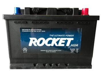 Akumulator Rocket AGM 12V 70Ah 760A P+