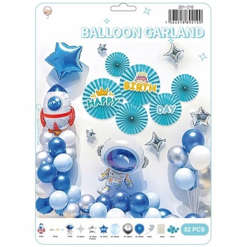 BALONY na Urodziny Kosmonauta Kosmos - 52szt