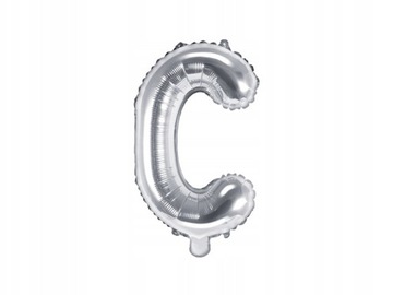 Balon Foliowy Literka C Litera Srebrna 35 cm
