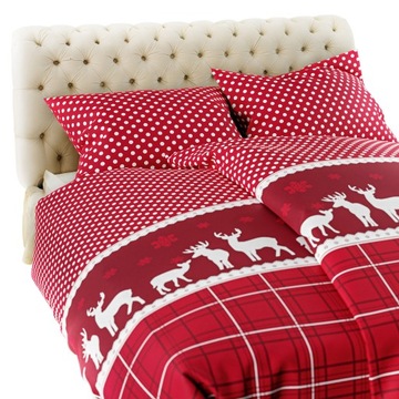 II GATUNEK ŚWIĄTECZNA POŚCIEL FLANELOWA CIEPŁA KOMPLET 140x200+1x70x80 1A