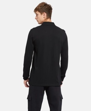 HUGO BOSS czarna koszulka polo z długim rękawem męski longsleeve r. S