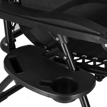 LEŻAK OGRODOWY PLAŻOWY GRAWITACYJNY Z DASZKIEM FOTEL SKŁADANY Z PODUSZKĄ