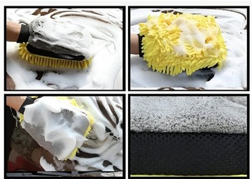 ПЕРЧАТКА ДЛЯ МОЙКИ И ПОЛИРОВКИ АВТОМОБИЛЯ, ДВУХСТОРОННЯЯ АВТОМОБИЛЬНАЯ МИКРОФИБРА ДЛЯ ДИСКОВ