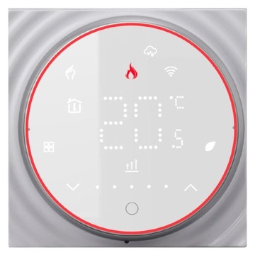 INTELIGENTNY OKRĄGŁY TERMOSTAT LED ZWIERNY 5A PIEC BIAŁY TR083 WIFI TUYA