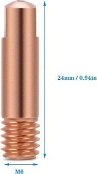 20 sztuk MB15 15AK dysze prądowe spawalnicze końcówka stykowa 1,0 mm M6 x 2