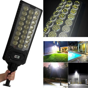 LAMPA SOLARNA LED 2500W ULICZNA OGRODOWA CZUJNIK RUCHU PILOT