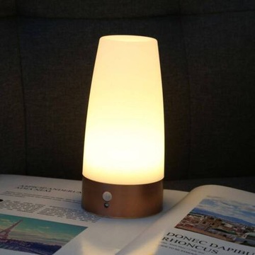 СВЕТОДИОДНАЯ НАСТОЛЬНАЯ ЛАМПА НА АККУМУЛЯТОРЕ, ТЁПЛЫЙ БЕЛЫЙ С ДАТЧИКОМ ДВИЖЕНИЯ