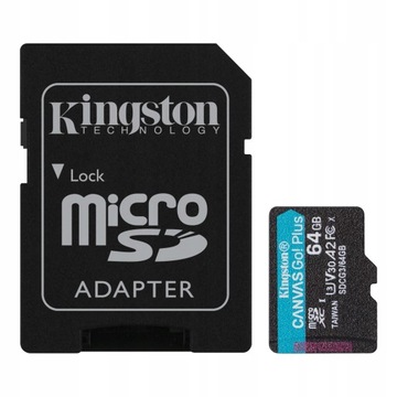 KINGSTON 64 ГБ micro SD XC C10 UHS-3 V30 A2 170 МБ