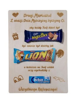 Tabliczka ramka ze słodyczami DZIEŃ MĘŻCZYZNY