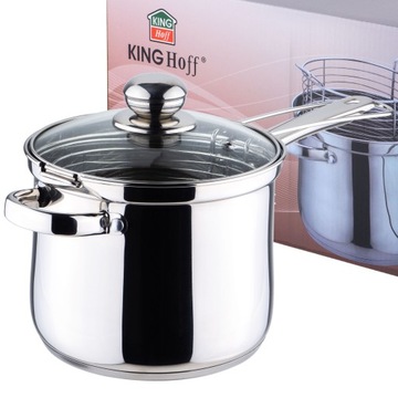 Кастрюля КОРЗИНКА ДЛЯ ЖАРКИ КАРТОФЛИ ФРИ С КРЫШКОЙ KINGHOFF 3,6 л