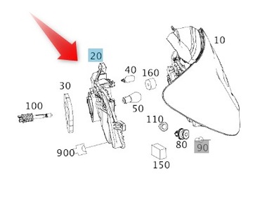 DRŽÁK ŽÁROVEK MERCEDES A TŘÍDA W176 A176820017765 LEVÝ