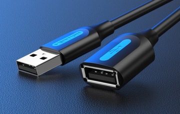 УДЛИНИТЕЛЬНЫЙ КАБЕЛЬ VENTION USB-A 2.0 «ПАПА» — USB-A «МАМА», ЧЕРНЫЙ, 5М