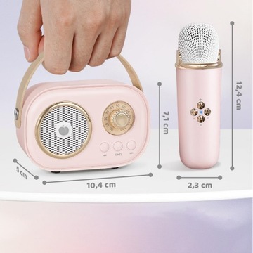 PRZENOŚNY ZESTAW DO KARAOKE MIKROFON GŁOŚNIK BEZPRZEWODOWY BLUETOOTH PARTY