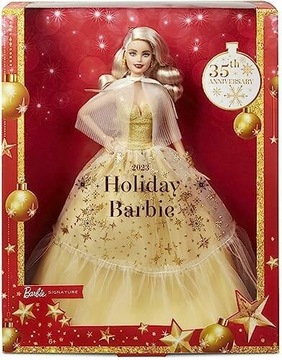 Barbie HJX08 Barbie Signature Lalka świąteczna blond włos świąteczna suknia