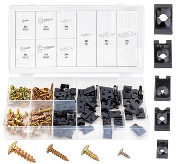 AKCESORIA UNIWERSALNE PODKŁADKI DO KAROSERII WKRĘTY ZESTAW MIX ETUI 170SZT