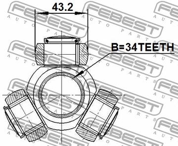 KRZYŻAK PRZEGUBU 34X43.2 AUDI A3/S3/SPORTB./LIM.