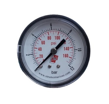 Manometr aksjalny osiowy 50 mm 0-12 bar przyłącze tylne 1/8