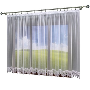 ГОТОВАЯ ШТОРА БЕЛАЯ ГОТОВАЯ ШТОРА КРУЖЕВНАЯ ГИПУРА 200х230 ЛЯГУШКА ТУННЕЛЬ длинная