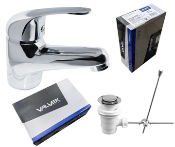 VALVEX bateria umywalkowa CUBIC korek automatyczny