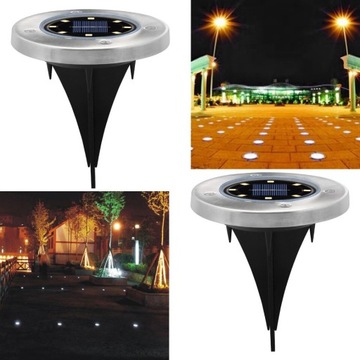 СОЛНЕЧНЫЕ НАЗЕМНЫЕ ЛАМПЫ Дисковый светильник, набор из 4 шт.