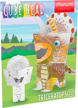Kolorowanka Przestrzenna 3D dinozaur Triceratops