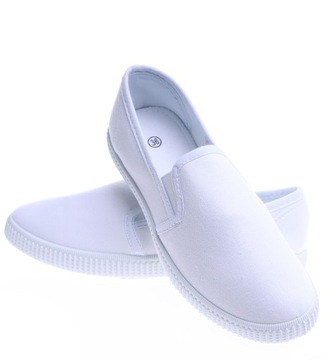 MATERIAŁOWE WSUWANE TENISÓWKI DAMSKIE buty trampki slip on 14485 38