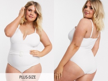 Vero Moda Curve Biały strój kąpielowy 4XL