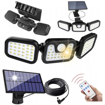 LAMPA SOLARNA LED 3w1 Czujnik Ruchu Zmierzchu RAMIONA Zewnętrzna Uliczna
