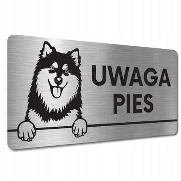 TABLICZKA UWAGA PIES GROŹNY PIES Fiński lapphund TABLICZKA UWAGA ZŁY PIES