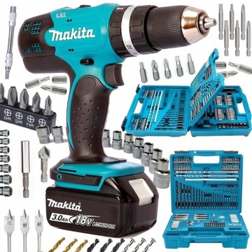 Wiertarko-wkrętarka 2x3Ah DDF453RFE MAKITA + ZESTAW NARZĘDZIOWY MAKITA