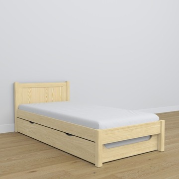 Кровать деревянная с ящиком 90х190 сосна N02