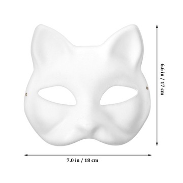 ПУСТАЯ МАСКА КОШКИ БЕЛАЯ БУМАГА МАСКИ CRAFT FACE COSPLAY FACE 5 ШТ.