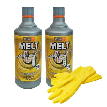 2x MELT udrażniacz do rur 750ml super mocny + rękawice ochronne GRATIS!
