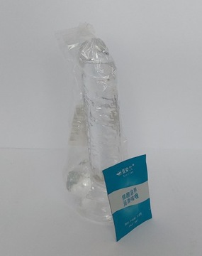 Przezroczyste dildo gumowe 19 cm