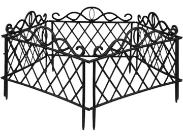 Черный FENCE EDGE Garden PALLISADE Декоративный 48 x 34 см - набор из 5 шт.