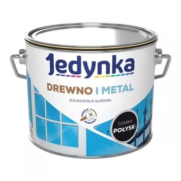 Jedynka Emalia Drewno i Metal Czarny Połysk 2,5L
