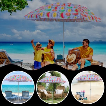 PARASOL PLAŻOWY OGRODOWY DUŻY ŁAMANY 180 cm BALKON