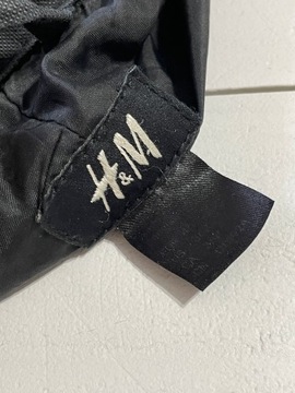granatowa H&M czarna woskowana na deszcz kaptur kieszenie S M