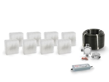8x Świecąca Kostka Brukowa LED Akropol 14x14 BZ