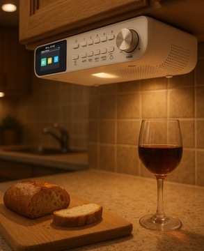 RADIO KUCHENNE PODSZAFKOWE PODWIESZANE FM/DAB+ BLUETOOTH ANTENA LATARKA LED